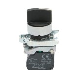 Selector 3 pozitii cu retinere negru 2NO, 24V/10A, TB4-BD33 Breckner Germany