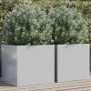 vidaXL Jardiniere Argintii, 2 buc, 49x47x46 cm, Otel Galvanizat, Ghivece Gradina, Cutie Flori, Decor Exterior