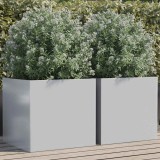vidaXL Jardiniere, 2 buc., argintiu, 49x47x46 cm, oțel galvanizat 841570