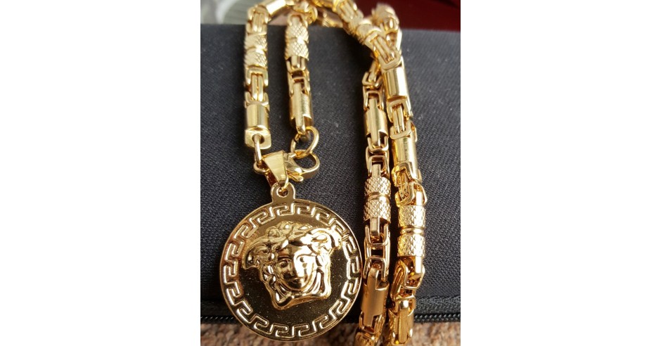 Lant +medalion INOX model Versace medusa = 80 ron | arhiva Okazii.ro