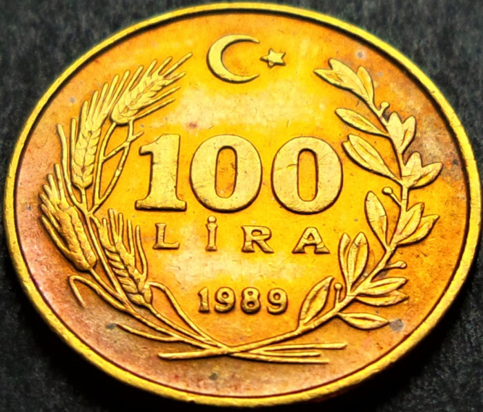 Moneda 100 LIRE - TURCIA, anul 1989 * cod 1144 A