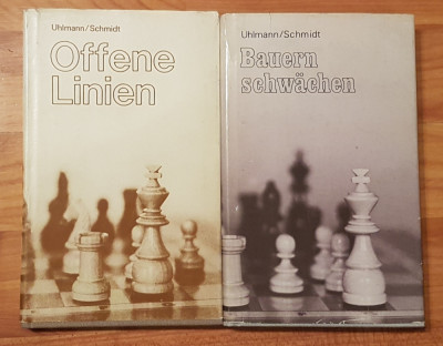 Set 2 carti de sah de Wolfgang Uhlmann si Gerhard Schmidt. In germana foto