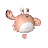 Jucarie de baie pentru copii, flippy, crab, 10 cm, roz cu fir