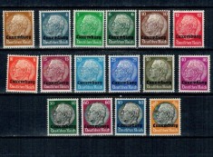 Luxemburg, ocupatia Germana 1940 - Supratipar pe Hindenburg, serie neștampilata cu sarniere