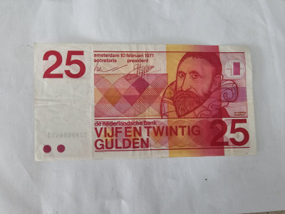 Olanda 25 Gulden 1971 Noua foto