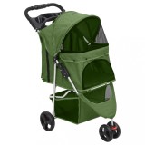 VidaXL Cărucior pliabil pentru c&acirc;ini verde 80x46x98 cm țesătură Oxford