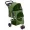 Cărucior pliabil pentru c&acirc;ini verde 80x46x98 cm țesătură Oxford