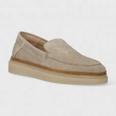 Gant mocasini din piele intoarsa Kinzoon barbati, culoarea bej, 28633502.G24