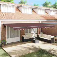 vidaXL Copertină retractabilă manual, maro, 600x300 cm foto