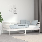 vidaXL Pat de zi, 90x200 cm, alb, lemn masiv de pin
