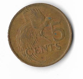 Moneda 5 cents 1980 - Trinidad Tobago foto
