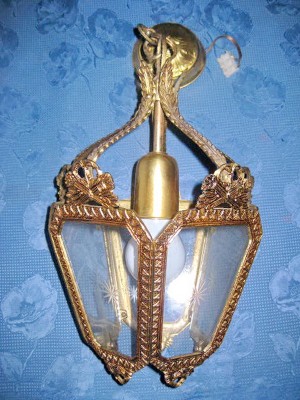 7586-Lampadar tip Felinar Franta bronz masiv aurit. foto