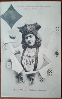 Carte postala, Valet/horoscop, perioada interbelica foto