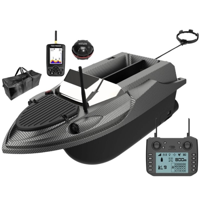Barca Plantat, Nadit si Momit iUni V080, GPS, Sonar Fish Finder, Geanta Transport, 20000mAh, 800m, 15km/h, Telecomanda 2.4GHz