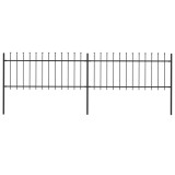 vidaXL Gard de grădină cu v&acirc;rf suliță, negru, 3,4 m, oțel
