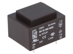 Transformator &icirc;ncapsulat 1,5VA 230VAC 12V 125mA PCB