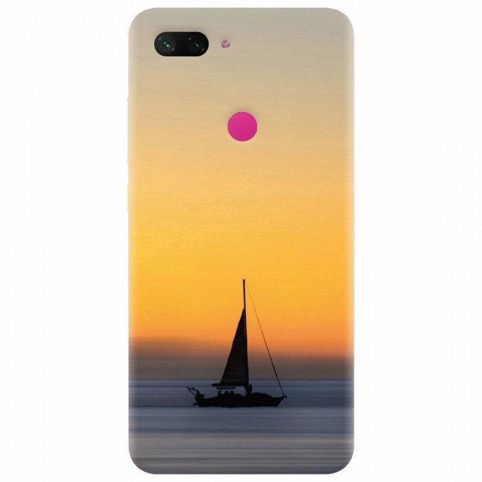 Husa silicon pentru Xiaomi Mi 8 Lite, Wind Sail Boat Ocean Sunset