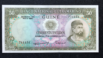 Guine 50 escudos 1971 UNC Nuno Tristao foto