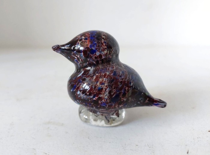 Pasare / pasarica de sticla Padurea Neagra RSR, veche, vintage, decor, 7x4cm