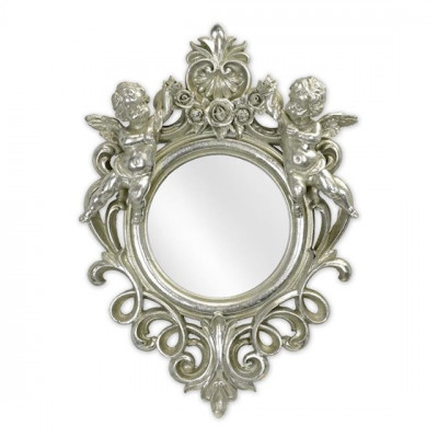 Oglinda cu o rama argintie cu decoratiuni cu ingerasi NF-141 foto