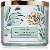 Bath &amp; Body Works White Tea &amp; Sage lum&acirc;nare parfumată cu uleiuri esentiale 411 g