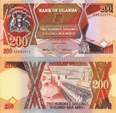 UGANDA 200 shillings 1987 UNC!!!