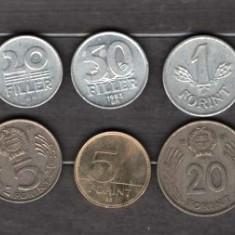 UNGARIA - LOT 8 MONEDE 10, 20, 50 FILLER, 1, 2, 5, 20 FORINT, ANI DIFERITI (2)