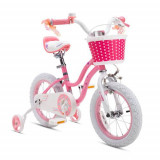 Bicicleta copii Royal Baby Star Girl Coaster Brake, roti 16inch, cadru otel (Roz), Royalbaby