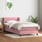 vidaXL Pat box spring cu saltea, roz, 80x220 cm, catifea 3317720