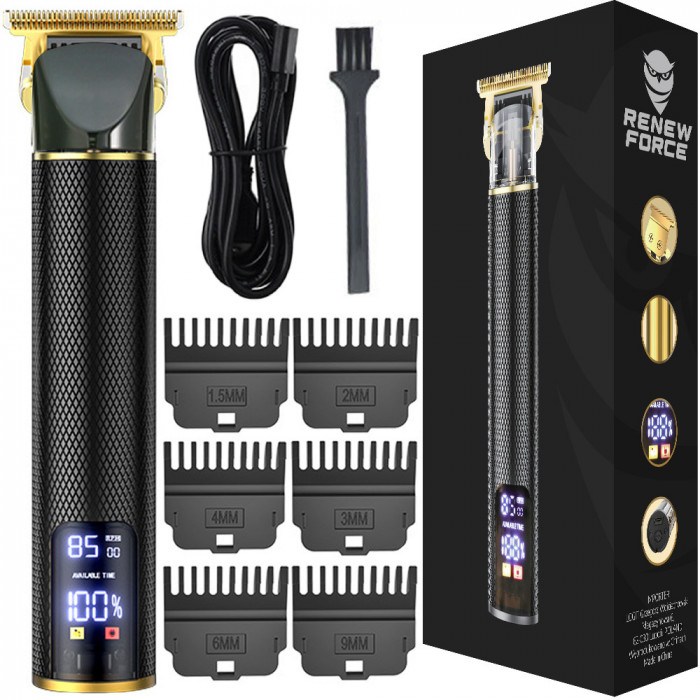 Aparat de tuns barba cu acumulator, trimmer pentru barba sau par cu accesorii incluse, model avx-wt-yyt-36-1