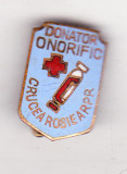 Bnk ins Insigna Crucea Rosie a RSR - Donator onorific, Romania de la 1950