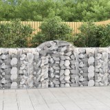 vidaXL Coșuri gabion arcuite 2 buc, 200x50x100/120 cm fier galvanizat 3146320