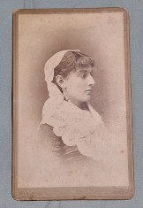 fotografie veche anii 1920 CVD, portret de femeie - Giovanni Contarini studio foto