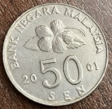 C50 - Moneda foarte veche - Malaezia - 50 sen - 2001