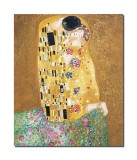 Cumpara ieftin Tablou celebru pictat manual, The Kiss, Sarutul, 60x50cm ulei pe panza, reproducere Gustav Klimt