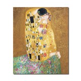 Tablou celebru pictat manual, The Kiss, Sarutul, 60x50cm ulei pe panza, reproducere Gustav Klimt