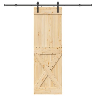 vidaXL Ușă glisantă cu set de feronerie 70x210 cm, lemn masiv de pin foto