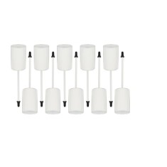 Set 10 suporturi pentru lumanari, 10 x 2.5 cm, metal, alb