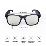 Ochelari de soare smart polarizati, Bluetooth V5.0, Preluare Apeluri Telefonice, Unisex, Protectie UV 100%, Polarizate, Oem