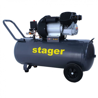 Stager HM3100V compresor aer, 100L, 8bar, 356L min, monofazat, angrenare directa foto