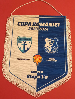 Fanion (protocol-oficial) meci fotbal VOLUNTARI-Farul Constanta(Cupa Romaniei) foto