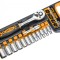 Set de 14 chei tubulare de 1/4&quot; cu maner cu clichet Cr-V, In