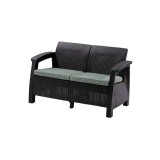 Cumpara ieftin Canapea Corfu, culoare grafit, cu pernă gri deschis