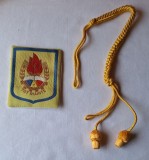 Ecuson si Snur de culoare galbena - Pionieri - pionier Comandant de Detasament, anii 1960