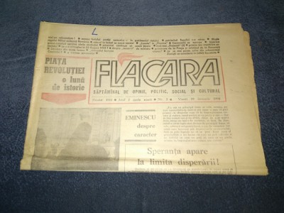 REVISTA FLACARA NR 3 19 IANUARIE 1990 foto