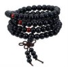 Bratara Unisex Zamo&reg; Nialia: Margele Budiste Rugaciune, Lemn, Negru cu Visiniu. Bratara/Colier Impletita