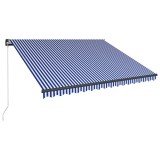 Cumpara ieftin Copertina manuala cu LED solar 4,5 x 3 m Dungi albastre si albe