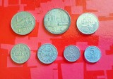 G480-Lot 7 Monede Romania socialista RSR. 3 Lei 1963+ 1 Leu 1966+ 5/15/25 bani 1966+ 15/5 bani 1975. Stare geenrala buna.