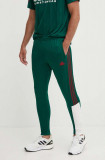 Adidas pantaloni de trening Tiro culoarea verde, modelator, IY4500