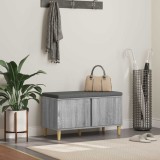 vidaXL Bancă pentru hol cu pernă cu ușă Gri Sonoma 60 x 38 x 46 cm 891533
